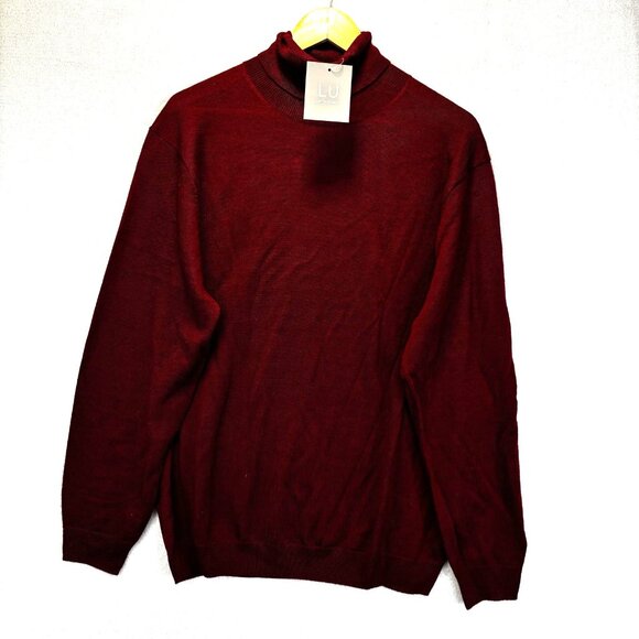 Linea Uomo Other - NWT Linea Uomo Wool Blend Turtleneck Sweater Mens Medium Red Skicore Minimalist